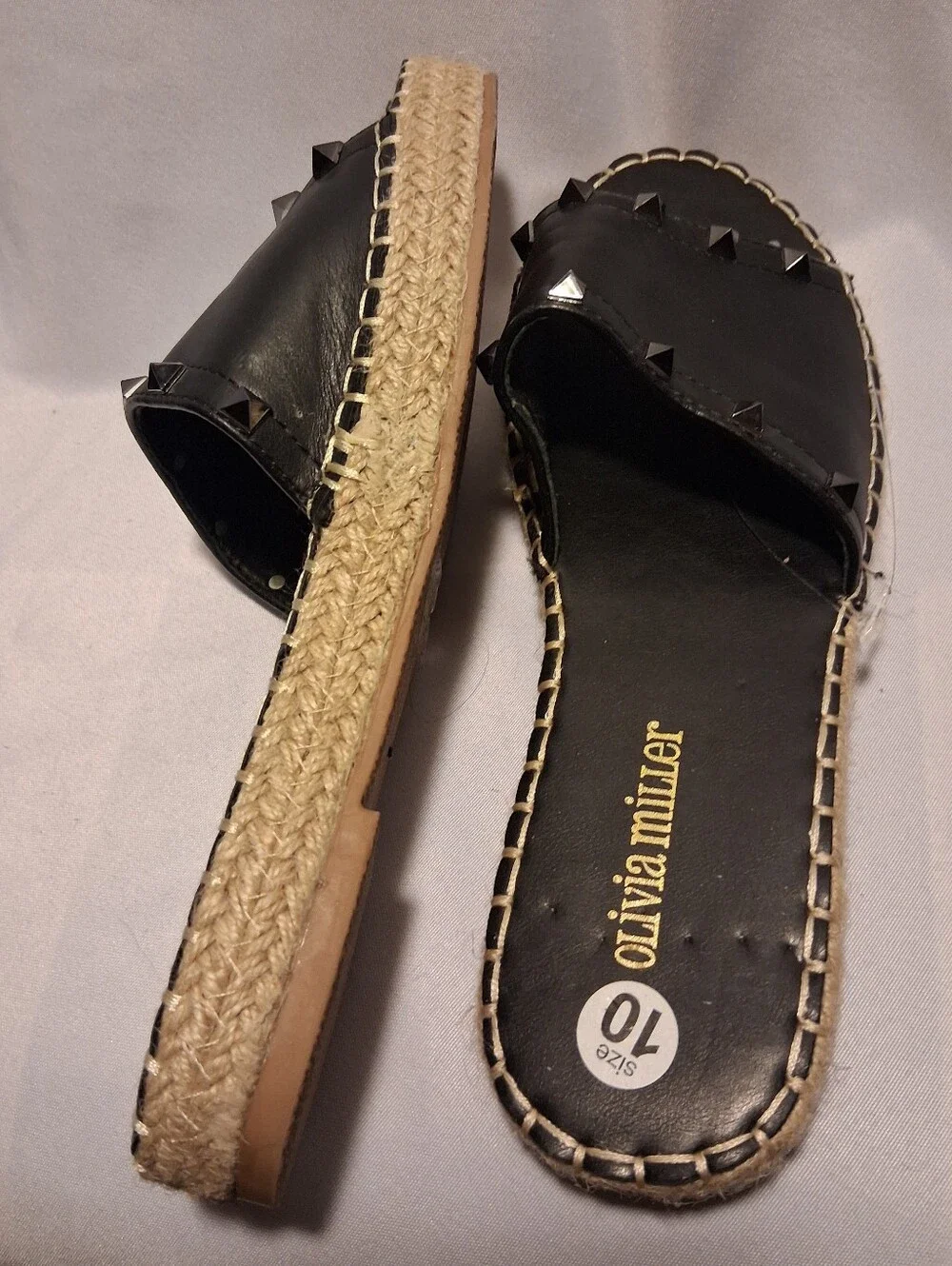 Olivia Miller espadrille slides Sz 10
